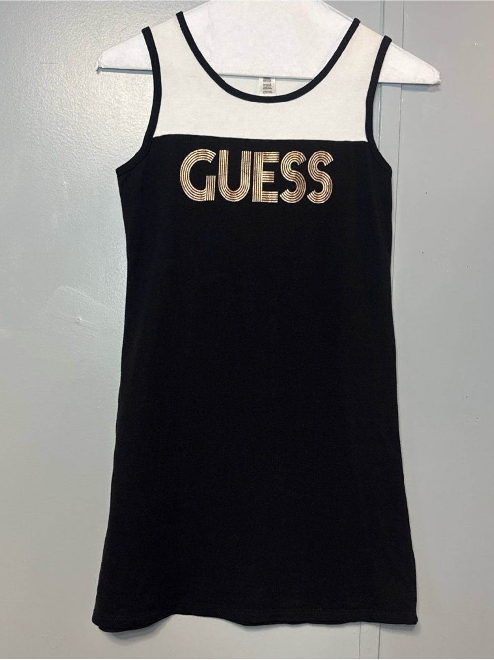 Guess Black and White Logo Tank Dress